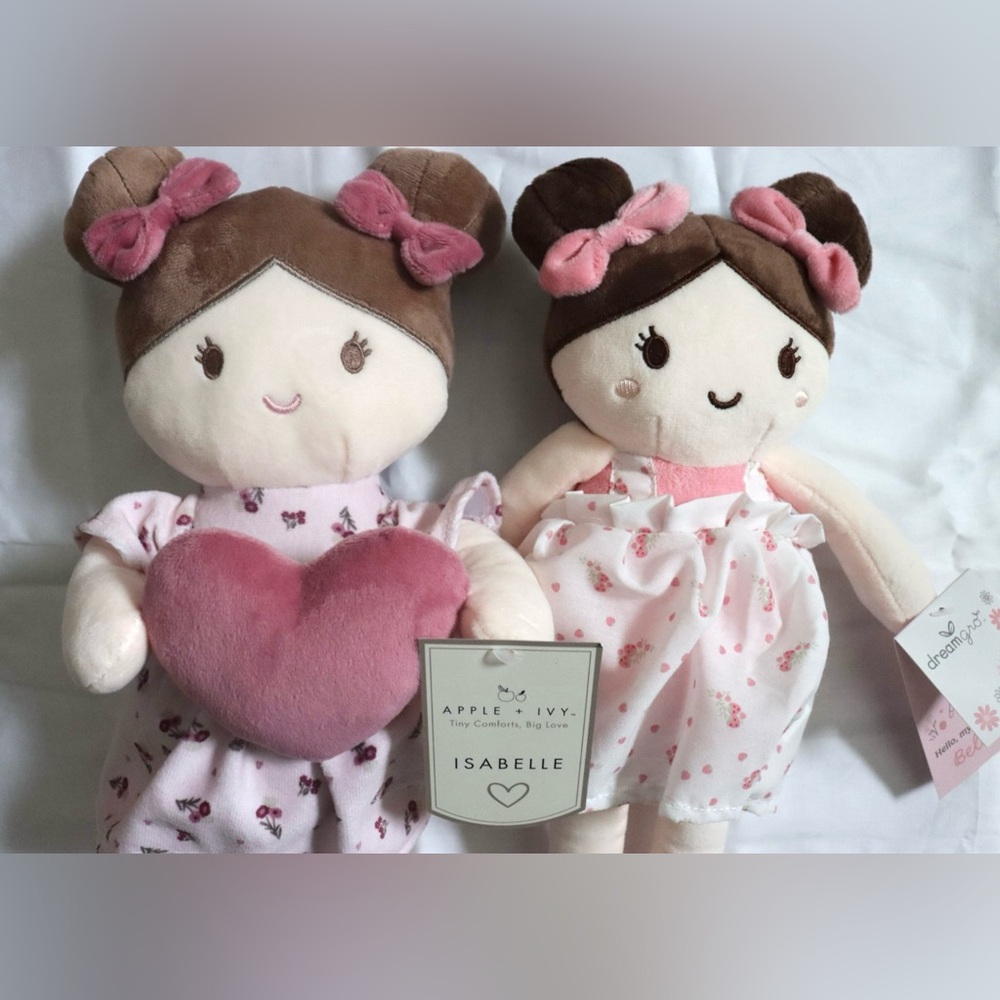 NWT Plush Doll Set - Pink and Brown - Picture 2 of 2